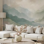 Fotótapéta - Zöld hegyek sziluettjei (147x102 cm)