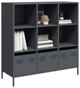 antracitszürke acél magasszekrény 101,5 x 39 x 103,5 cm