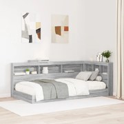 Könyvespolc ágy Szürke Sonoma 100x200 cm Szerelt fa