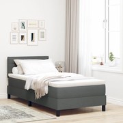 Boxspring ágy matraccal Sötétszürke 90 x 190 cm szövet