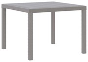 vidaXL Kerti Asztal Világosszürke 100 x 100 x 73 cm polirattan