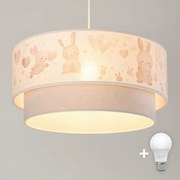 Brilagi - LED gyerek csillár kábelre függesztett BOBO 1xE27/60W/230V átm. 40 cm krémszín/szürke/királykék