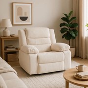 Relaxfotel Bézs Kordbársony Kárpittal. Arturo