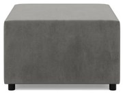 Zeus puff, bársony, 70x70, világosszürke