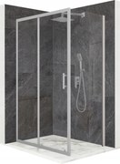 Zuhanykabin 120x100cm tolóajtó króm üveg Esg 6mm bevonat