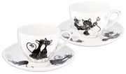 Porcelán cicás csésze szett díszdobozban 250 ml