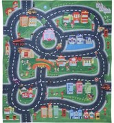 Játszószőnyeg 1 db kisautóval és 6 db közlekedési táblával, 70 x 79 cm