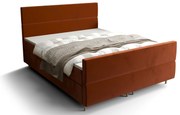 Franciaágy  Boxspring 140 cm Flu plus (barnás narancssárga) (matraccal és tárolóhellyel). 1046564