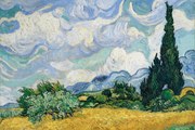 Plakát Wheatfield with Cypresses, 1889, Vincent van Gogh