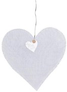 Fehér függesztett szív HEARTLIGHT LED fénylánccal