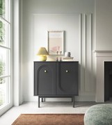 Komód Fekete Színben. MAZOMA 2D 79 cm.