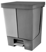 Planet Pedálos szemetes kuka DUO, osztott, műanyag, ECO antracit, 50L