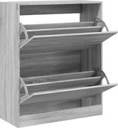 vidaXL szürke sonoma színű szerelt fa cipőszekrény 80x34x96,5 cm