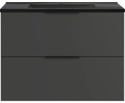 Fekete-antracitszürke fali szekrény mosdókagylóval 81x61 cm Crandon – Germania