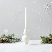 Fehér üveg csúcsdísz 25,5cm