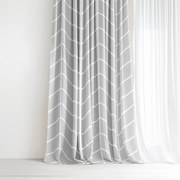 Goldea pamut függöny- cikkcakk szürkén 140x150 cm