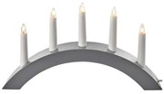 Karácsonyi gyertyatartó 5xE10/15W/230V szürke