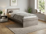 Ágy ELISA 90 x 200 cm, szarvasgomba tölgy Ágyrács: Lamellás ágyrács, Matrac: Coco Maxi 20 cm matrac