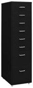 fekete fém mobil iratszekrény 28 x 41 x 109 cm