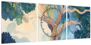 Kép – Kozmikus fa (órával) (90x30 cm)
