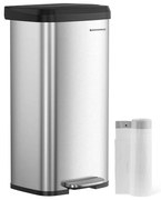 Konyhai szemetes, 68 literes pedálos kuka, ezüst-fekete