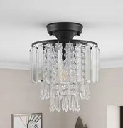 Frideko Home kristály mennyezeti lámpa fekete Ø23 cm E27