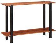 Konzolasztal polcokkal Barna 110 x 30 x 75 cm tömör akácfa