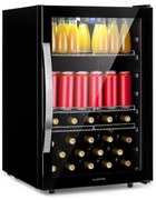 Klarstein Beersafe 5XL, hűtőszekrény, 148 liter, 3 polc, panoráma üvegajtó, rozsdamentes acél