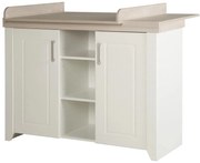 Fehér alacsony gyerek komód pelenkázó feltéttel szilfa dekorral 120x98 cm Felicia – Roba