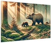 Kép - Medvék az erdőben (90x60 cm)
