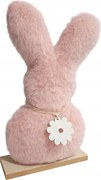 Nyuszi plüss fa alap dekoráció Húsvét 14x25x5cm rózsaszín