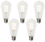 5 db E27 3-staps dimbaar LED lamp ST64 clear 6W 700 lm 2700K