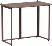 vidaXL barna polyrattan összecsukható kerti asztal 90x51x75 cm