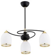 Argon 6144 - Csillár rúdon AVILA PLUS 3xE27/15W/230V fekete/arany/fehér