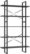 vidaXL 5 szintes szürke szerelt fa könyvszekrény 100 x 30 x 175 cm