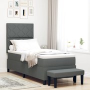 Box Spring Ágy Matraccal és Pad Sötétszürke 80x200 cm Szövet