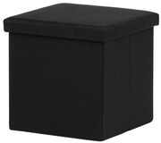 Fekete Szövet Tárolós Puff. TAB-461 BK2