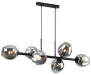 ITALUX PND-30843-6 BK+SG - Csillár zsinóron BORGO 6xE27/40W/230V fekete