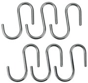 Ezüstszínű függő krómozott acél akasztó szett 6 db-os Lonardo – Metaltex