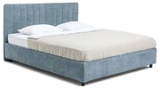 Kék kárpitozott ágyneműtartós franciaágy matraccal, ágyráccsal 160x200 cm Myra Slim Line – Bonami Selection