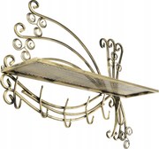 Robusztus dekoratív fali ruhaakasztó arany patinával bevonva