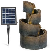 Blumfeldt Mantua, kaszkád szökőkút, napenergia szökőkút, kerti szökőkút, 4 szint, akkumulátorral működik