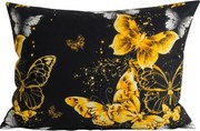 Mikroszálas párnahuzat GOLD BUTTERFLY 50x70 cm, fekete