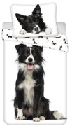 3D Pamut ágynemű BORDER COLLIE fehér, 100% pamut Ágyneműhuzat mérete: 70 x 90 cm | 140 x 200 cm