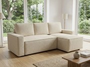 SMART BOUCLE L alakú kihúzható, megfordítható sarokkanapé 232x143 cm, krém