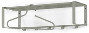 Szürkészöld fém fali fogas polccal 70 cm Rex – Spinder Design