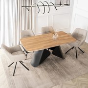 Bővíthető Kerámia Étkezőasztal Tölgy/Fekete Színben. VERONA 160–240 cm