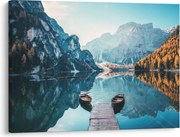 Kép - Csónakok a Braies-tónál (70x50 cm)