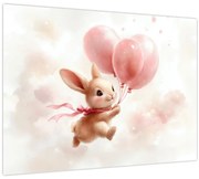 Kép - Nyuszi léggömbökkel (70x50 cm)