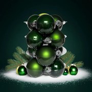 Green zöld üveg karácsonyi gömb szett 12*6cm